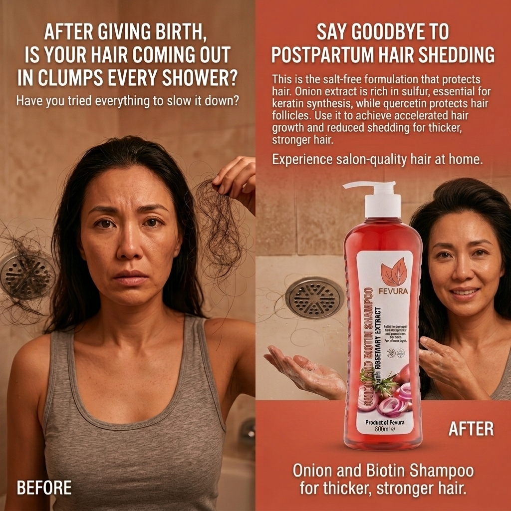 OfficalFevura Facebook ad: Your shampoo has salt in it and it's making your shedding…