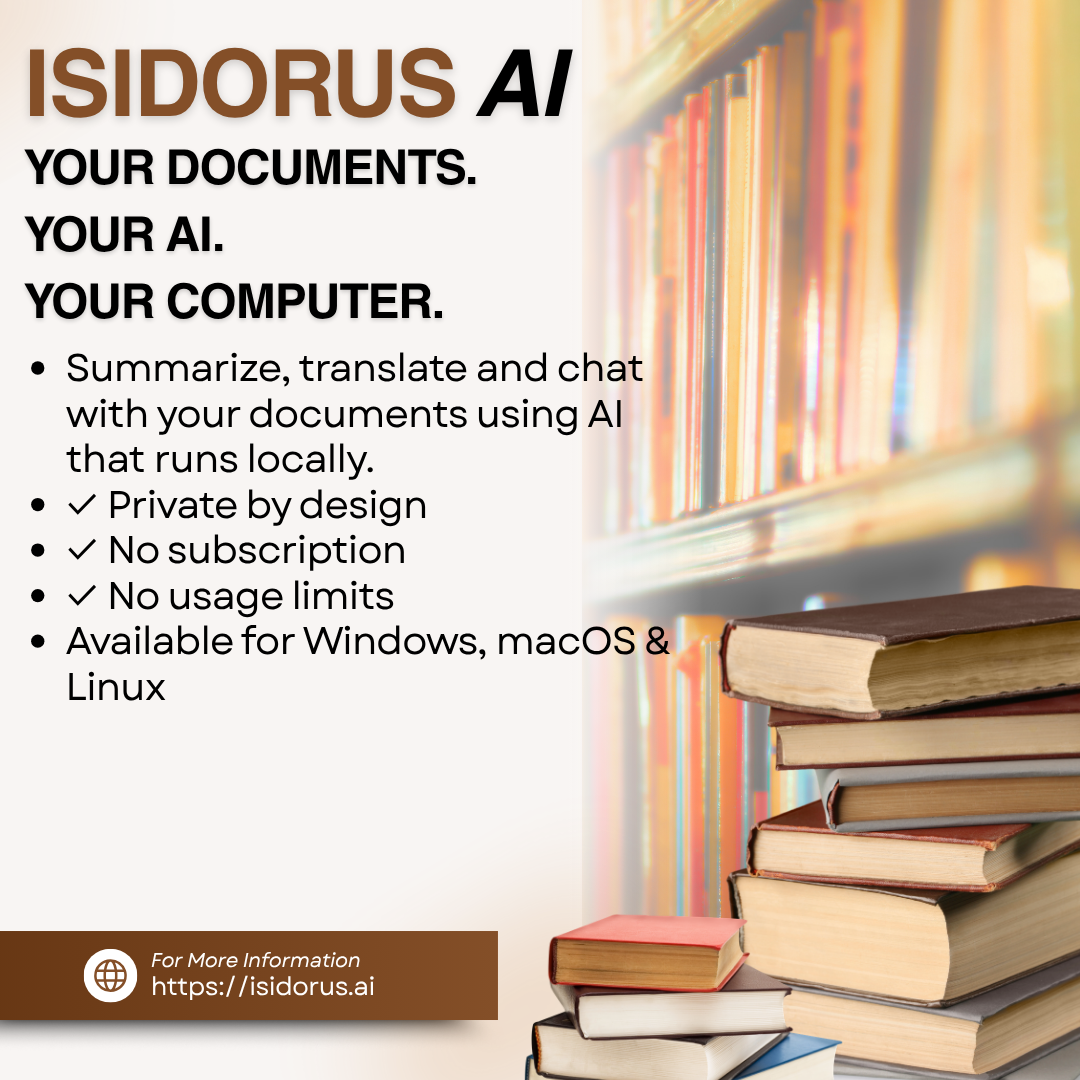 Isidorus Hispalensis Facebook ad: Private AI for Documents on your computer
