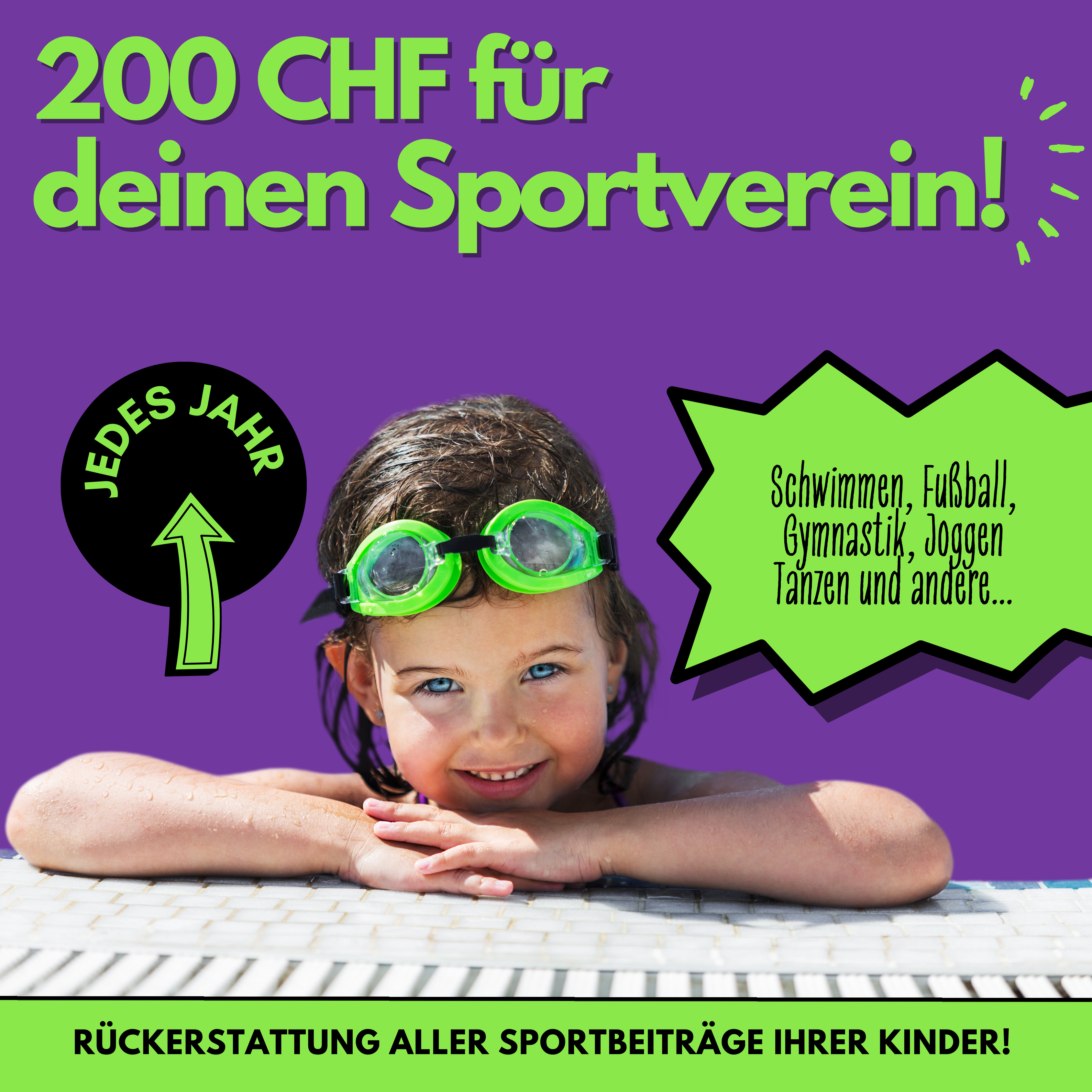 Familienverband Facebook ad: 200 CHF für deine sportliche Aktivität!