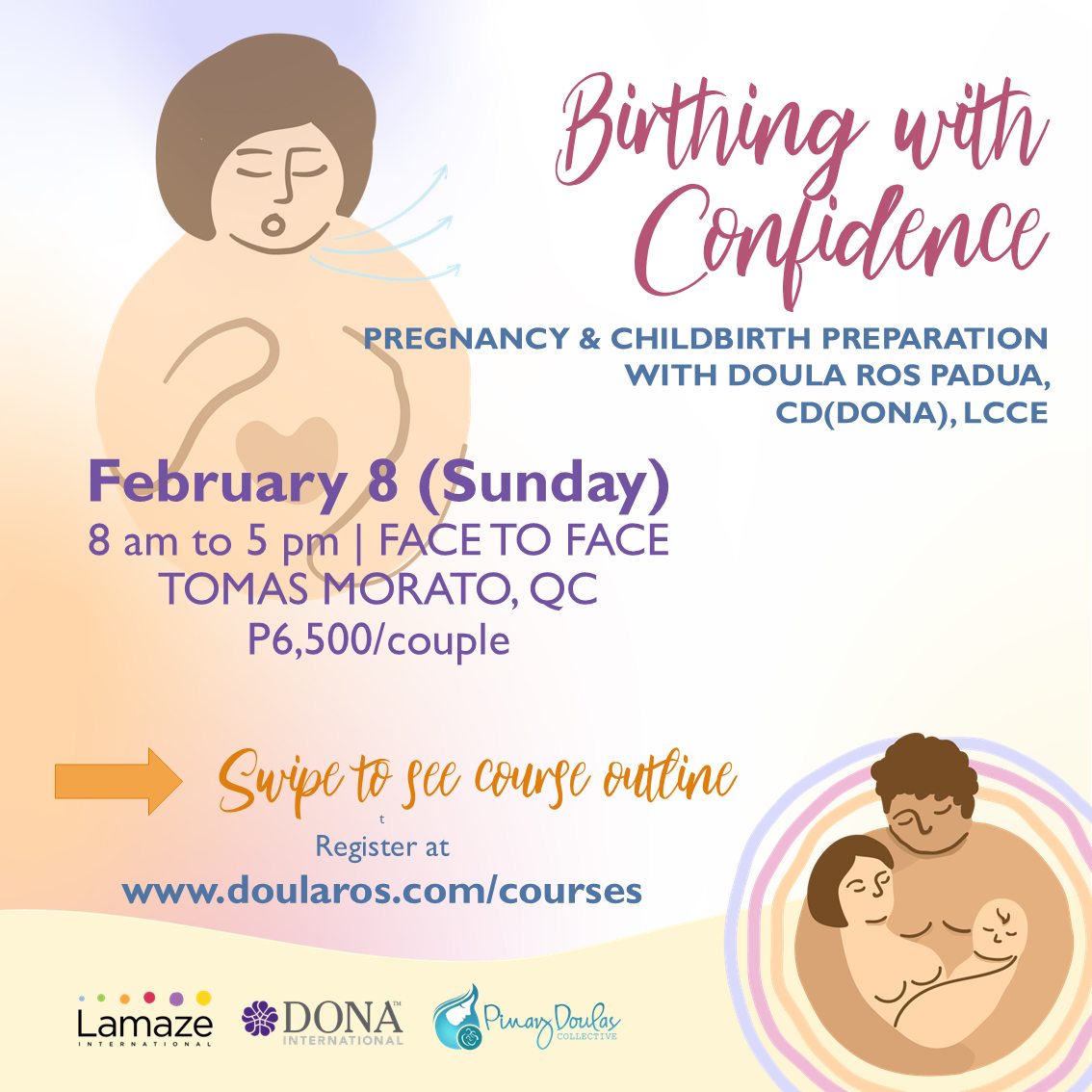 Doula Ros Padua - Lamaze Certified Childbirth Educator Facebook ad: BIRTHING WITH CONFIDENCE