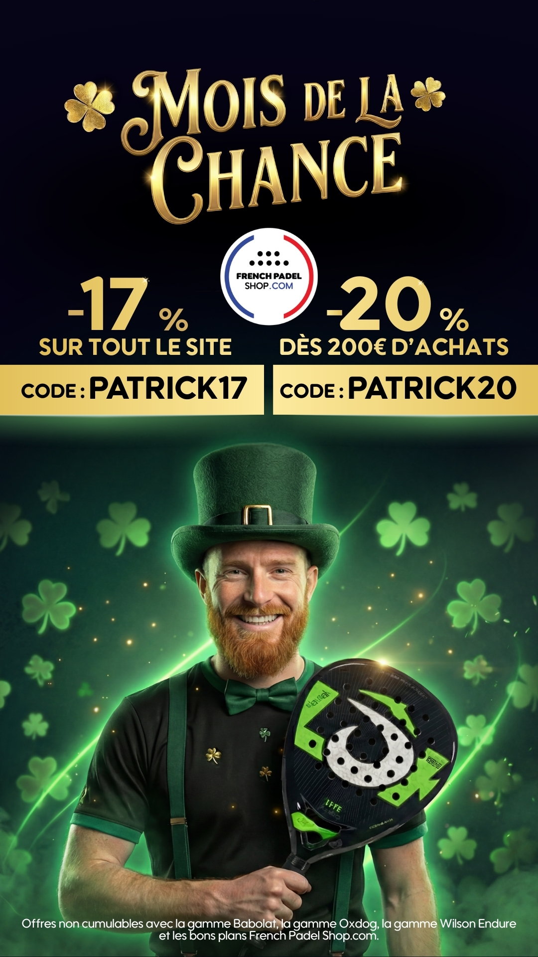 French Padel Shop Facebook ad from Mar 16, 2026