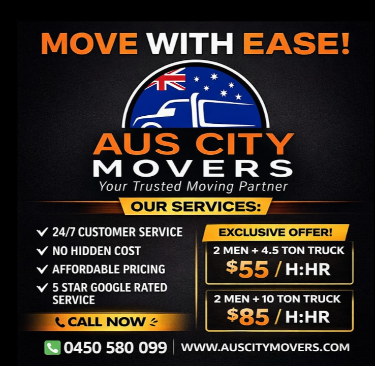 Aus City Movers Facebook ad: Special Moving DISCOUNT, Book Fast!