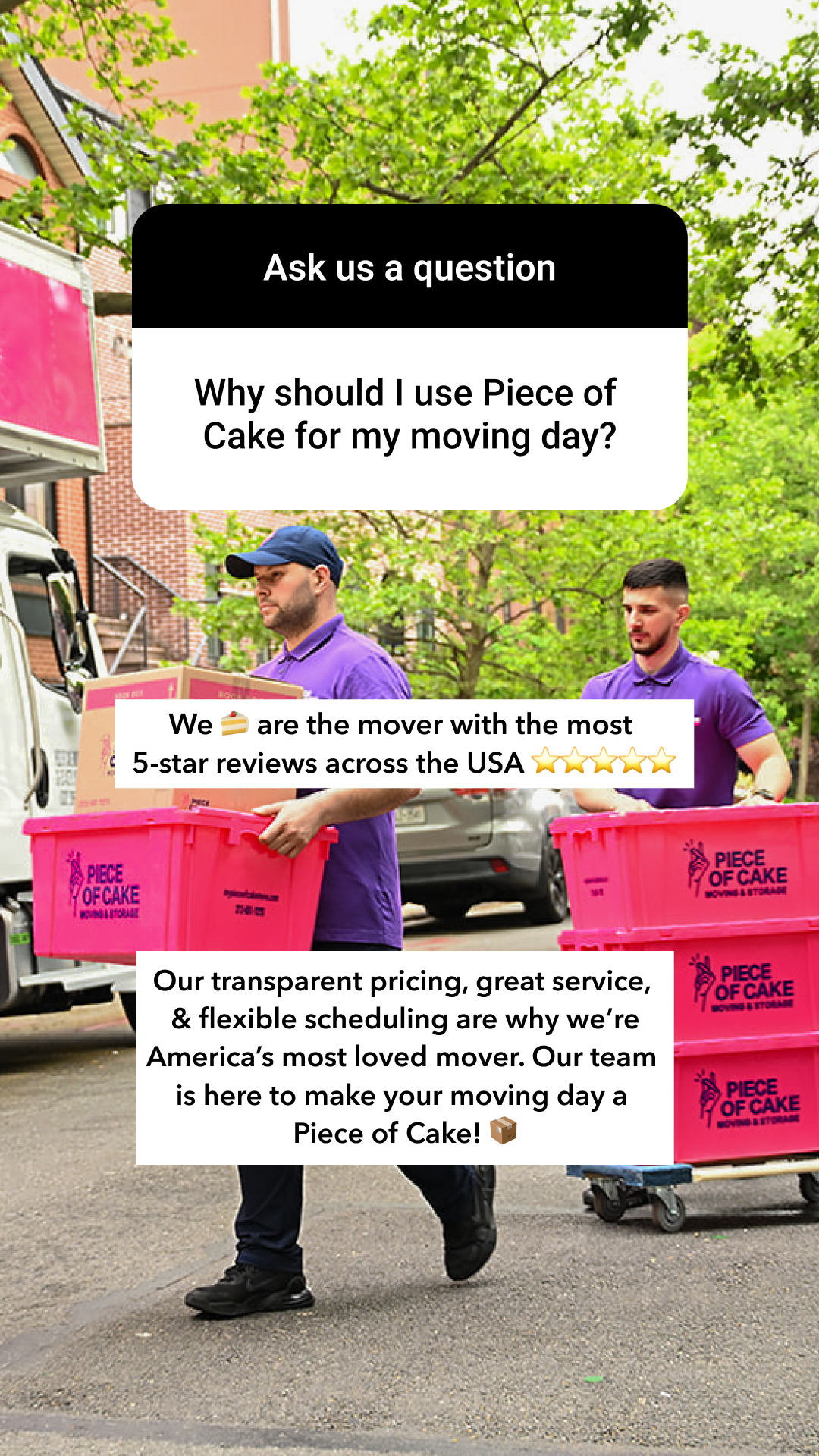 Piece of Cake Moving & Storage Facebook ad