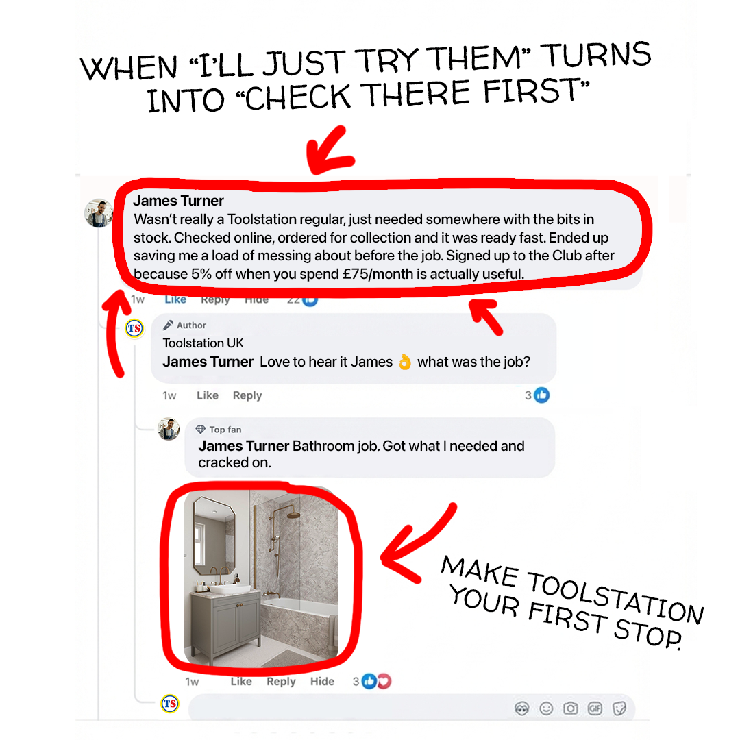 Toolstation UK Facebook ad: From first visit to first stop