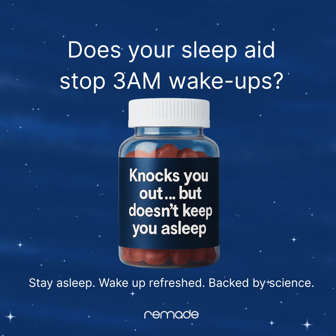 Remade Restorative Sleep Supplement Facebook ad