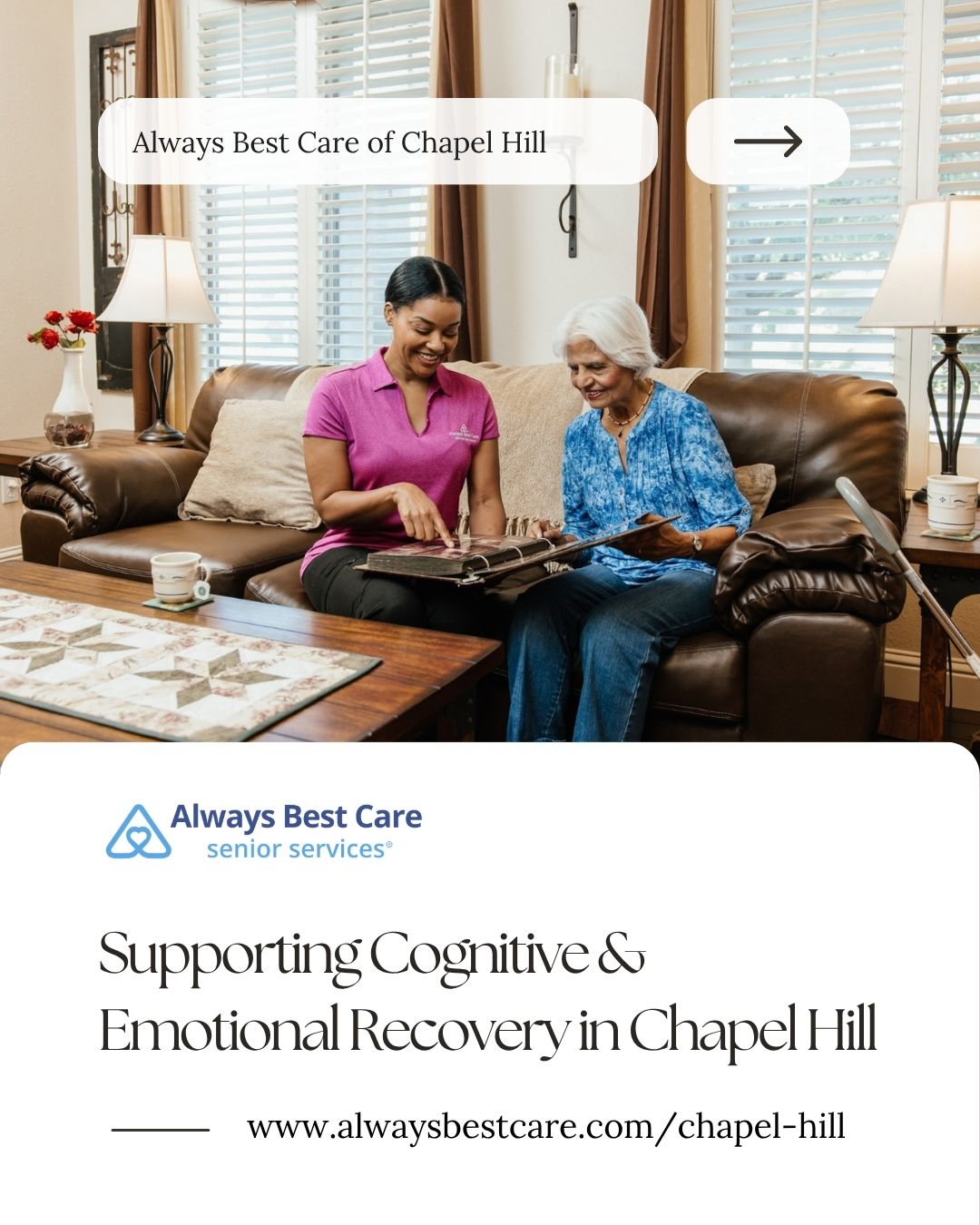 Always Best Care Chapel Hill-Durham Facebook ad: Healing after a brain injury doesn’t just happen…