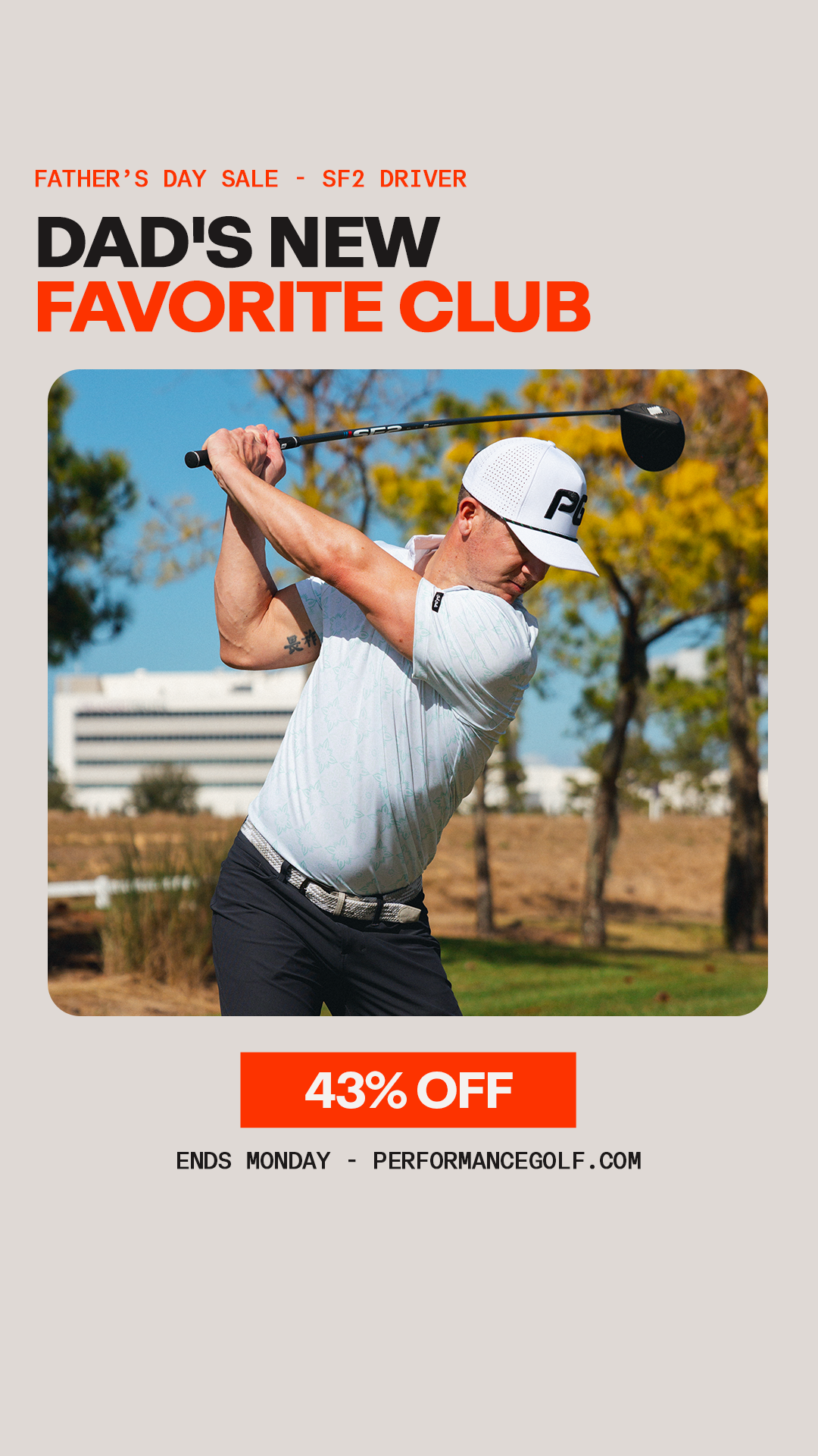 Performance Golf Facebook ad