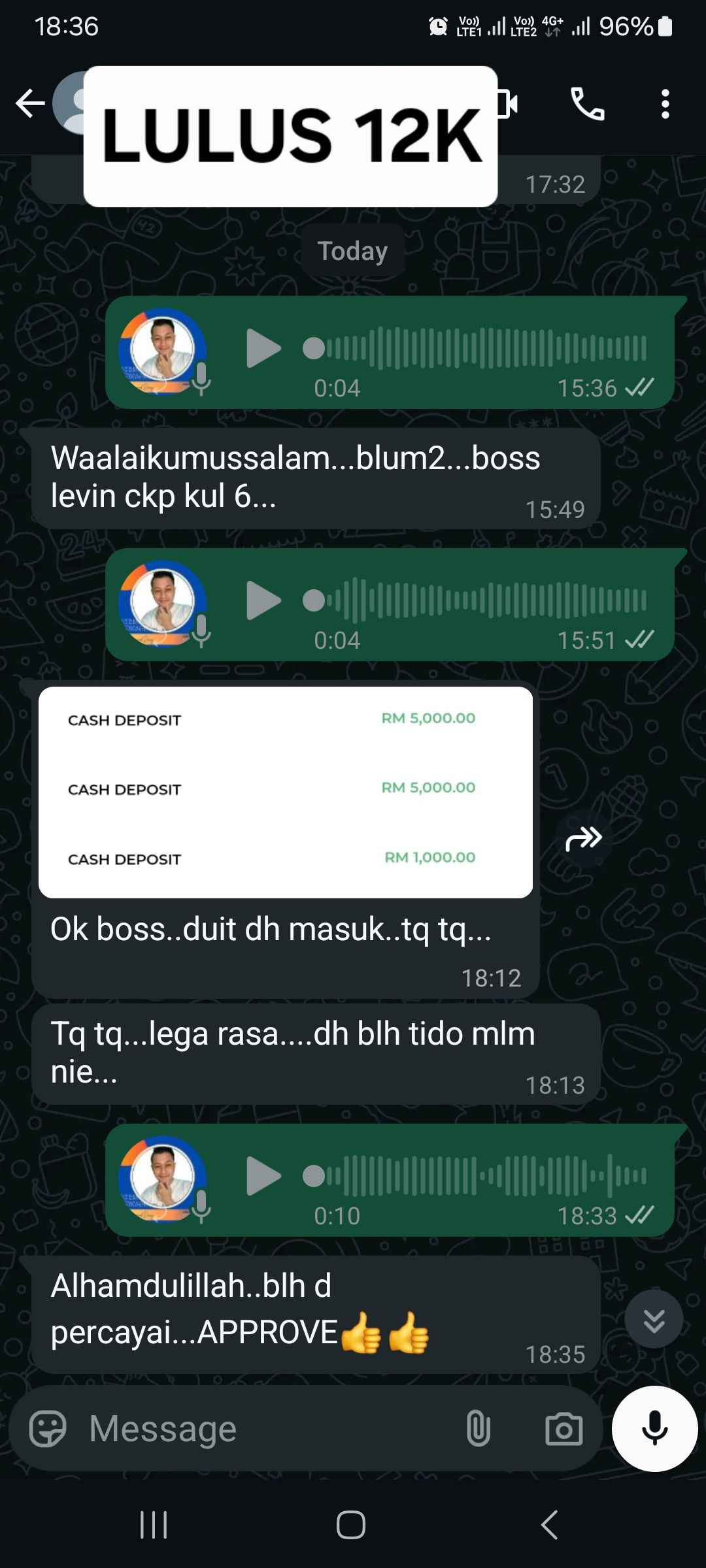 Penerbit Kewangan Diniy Facebook ad: Alhamdulillah syukur.