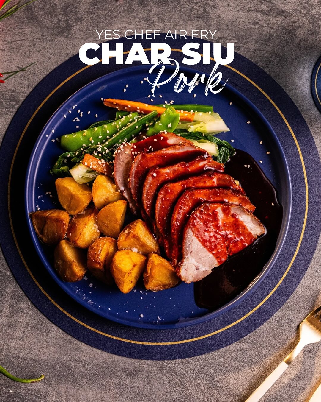 Yes Chef Meals Facebook ad: Yes Chef air fry Char Siu Pork.