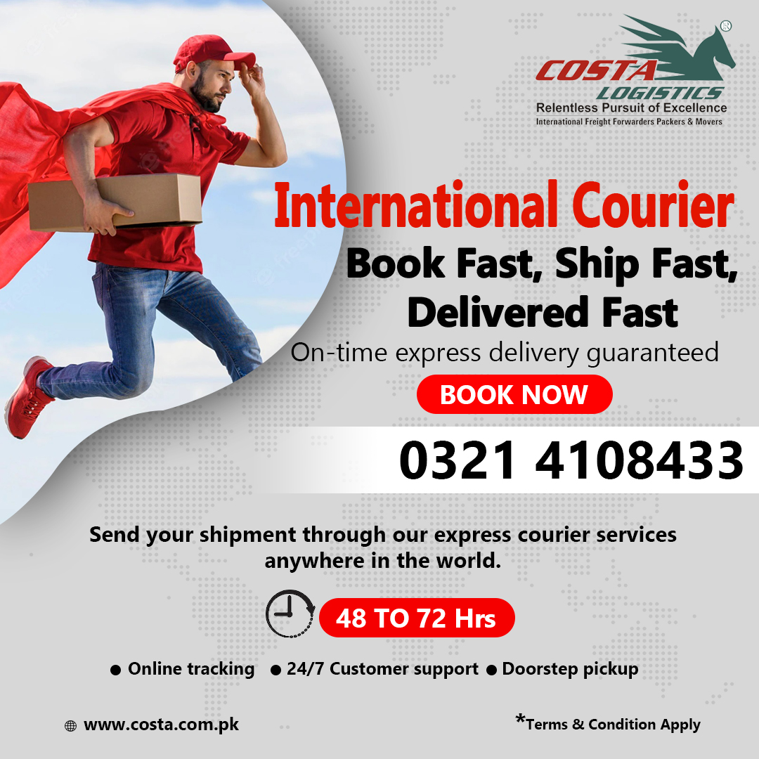 Costa Logistics Packers Movers & Relocation Lahore, Karachi, Islamabad Pak Facebook ad: Looking for reliable international courier services?