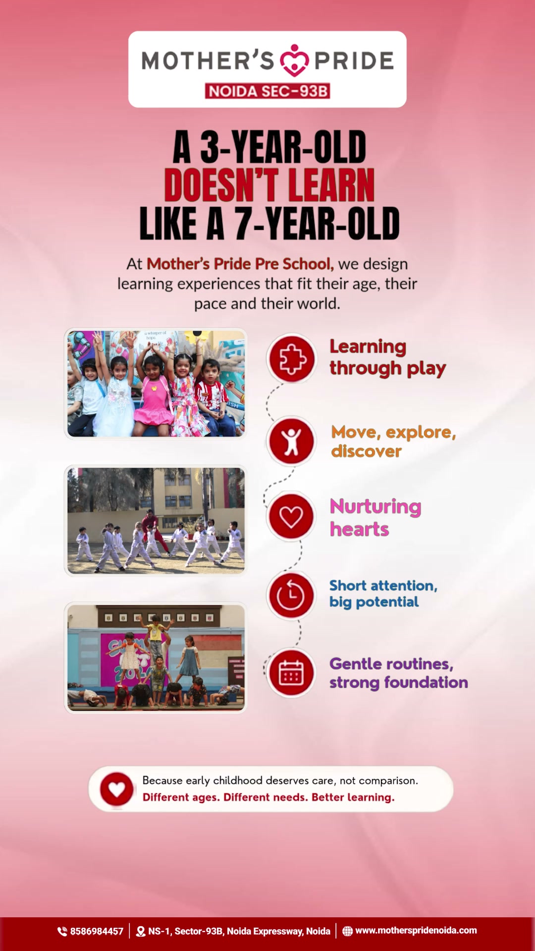 Mother’s Pride Presidium Noida 93 Facebook ad: Every child deserves a joyful start to learning!
