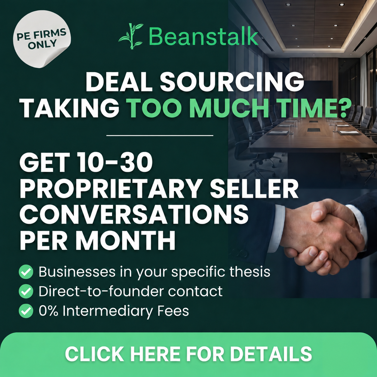 Beanstalk Consulting Facebook ad: 10-30 Off-Market Seller Conversations Per Month
