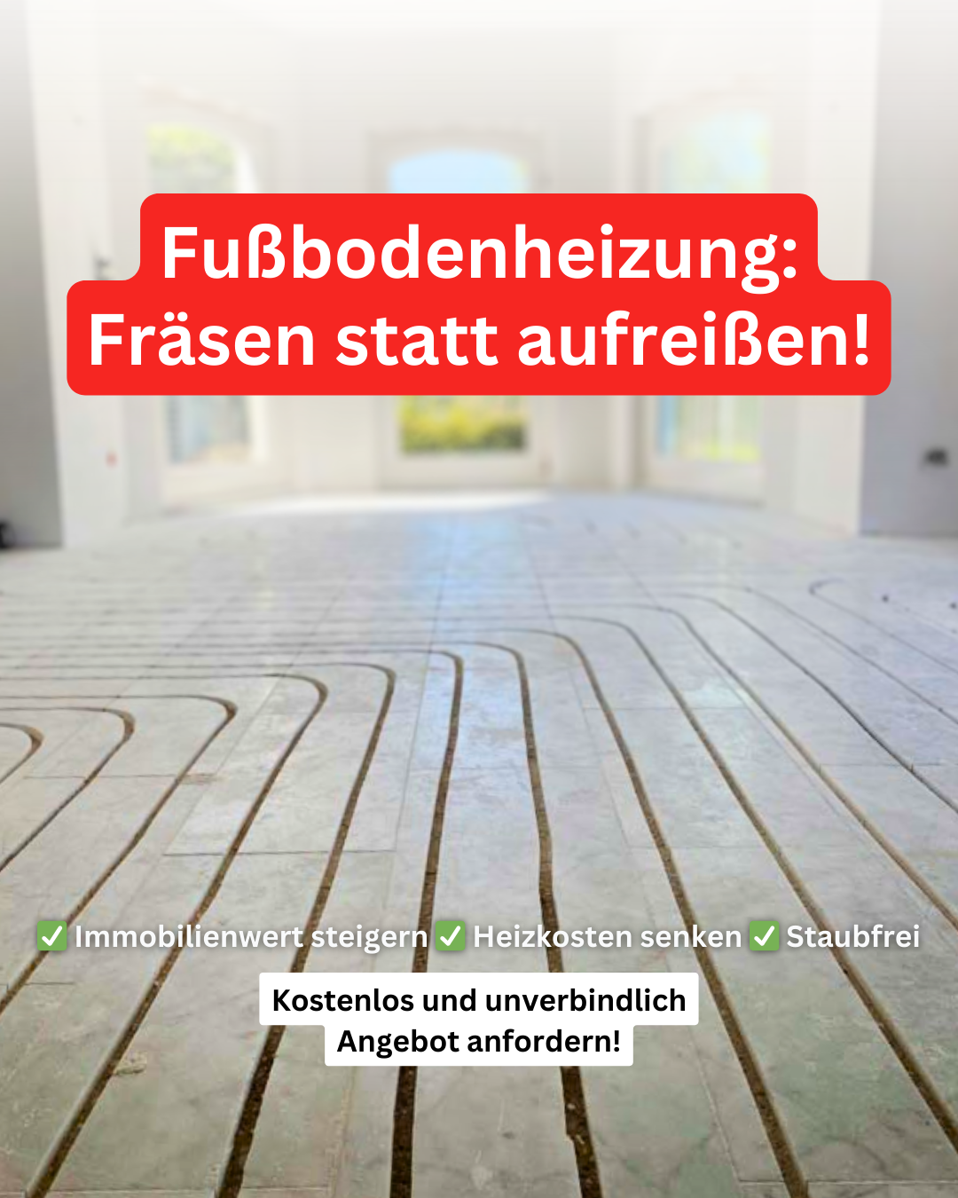 DML Fußbodenheizung - Nachträglich fräsen Facebook ad