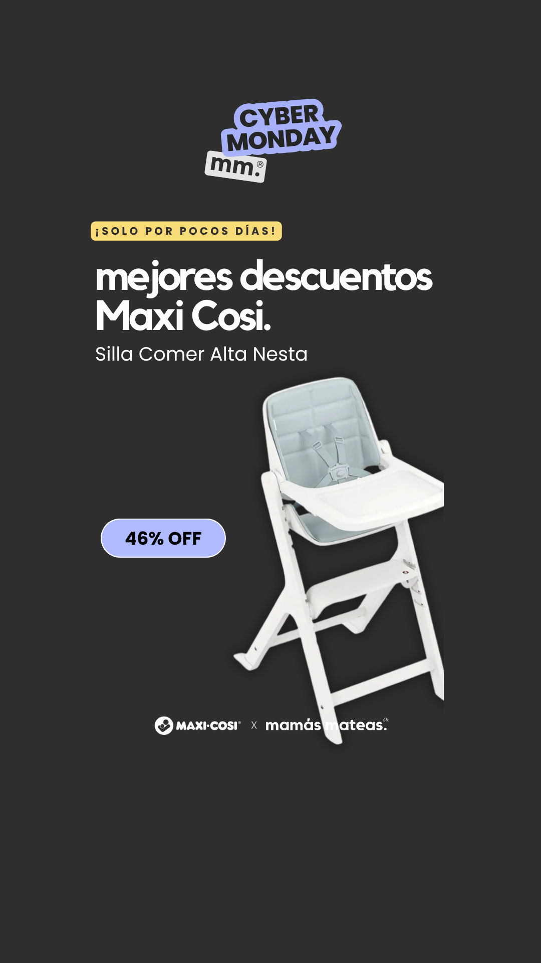 Mamás Mateas Facebook ad: Cyber Monday Maxi-Cosi