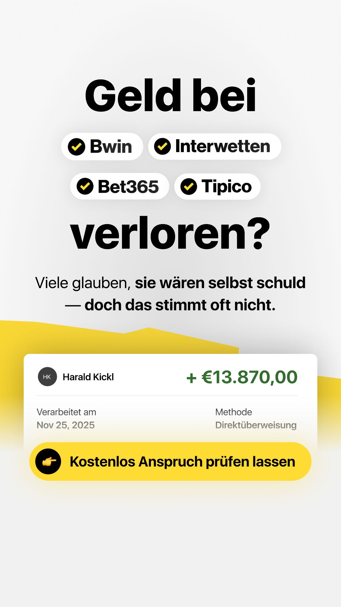 Casinoverluste Facebook ad