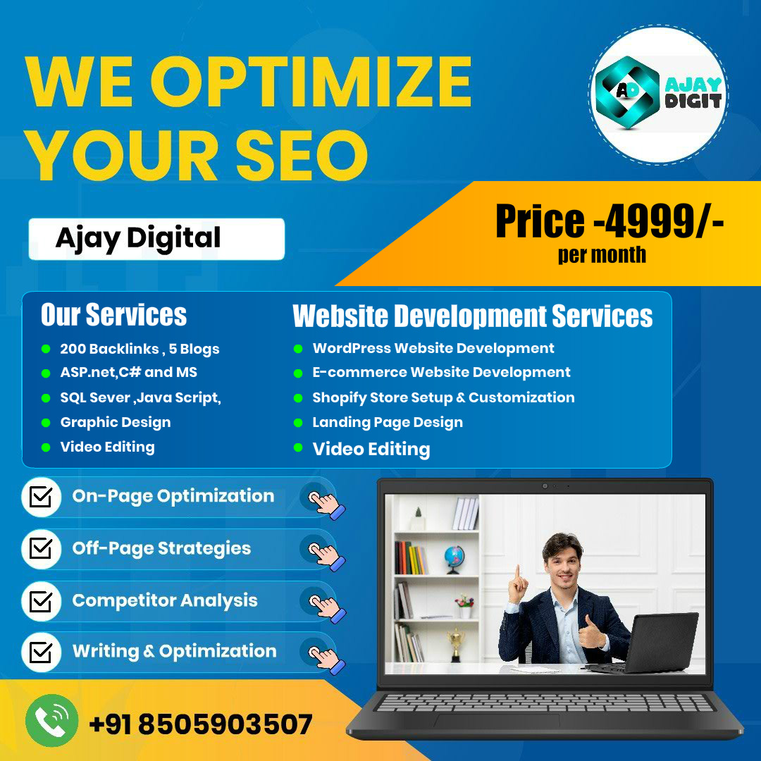 Digitalmarketingajay Facebook ad: Get complete SEO services starting at just ₹4999.