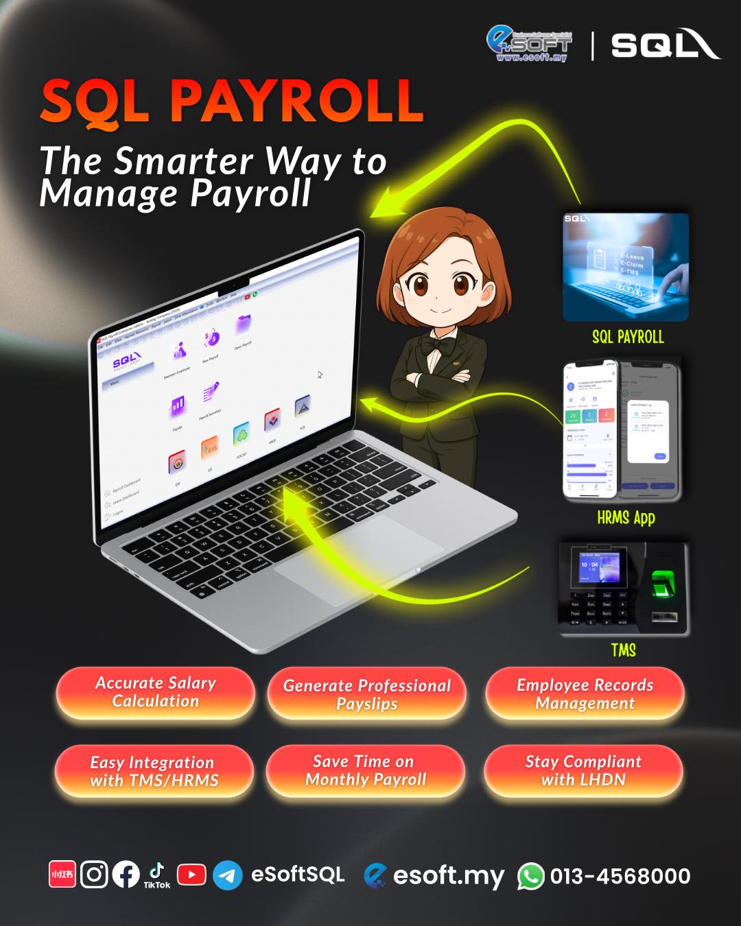 E Soft Business Solution Sdn Bhd Facebook ad: Payroll mistakes upset employees.