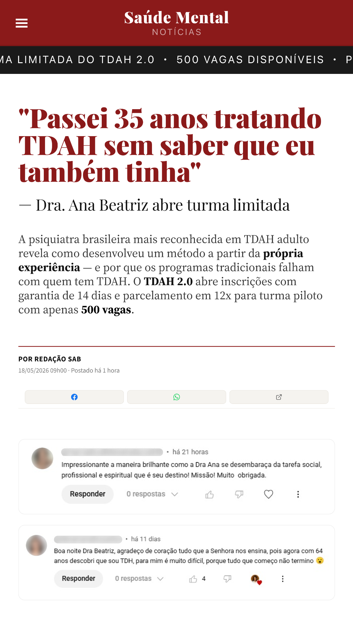 Dra. Ana Beatriz Barbosa Silva Facebook ad