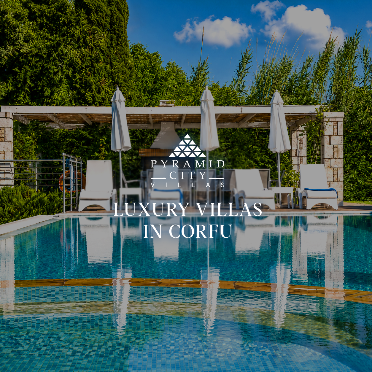 Pyramid City Villas Corfu Facebook ad: Your Private Summer Sanctuary Awaits
