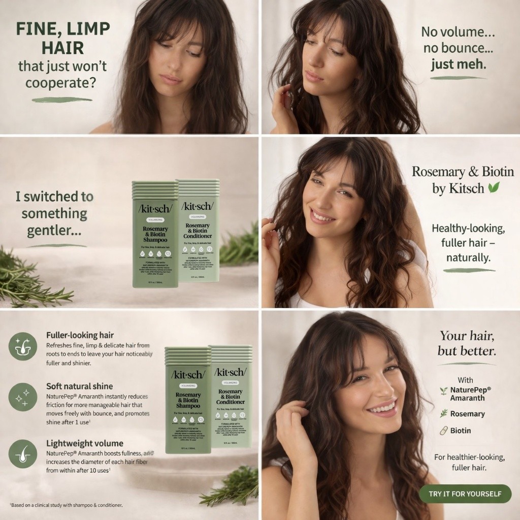 Pearl&Co. Facebook ad: Fine, limp hair can be so frustrating…