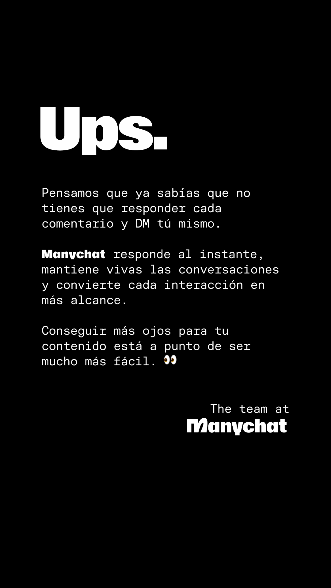 Manychat Facebook ad