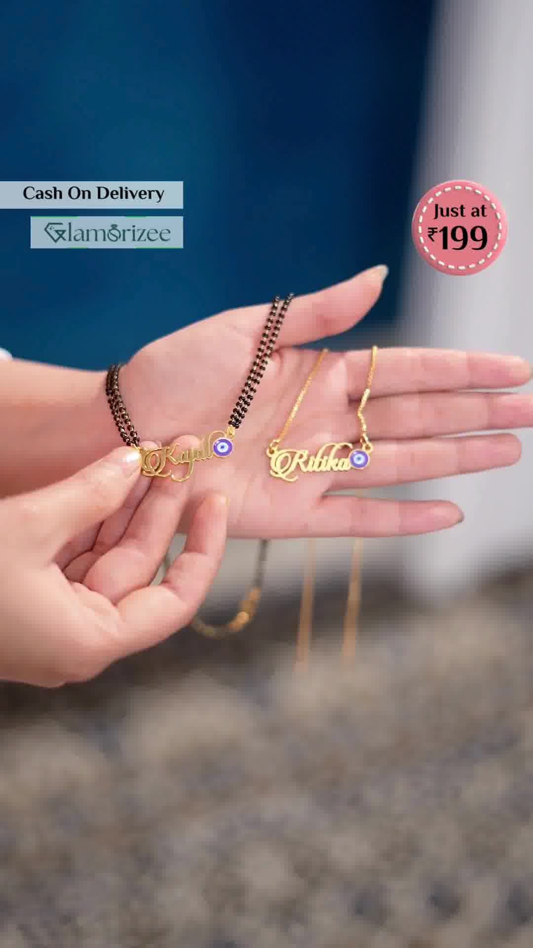 Glamorizee Facebook ad: Name Jewellery ONLY @ ₹199