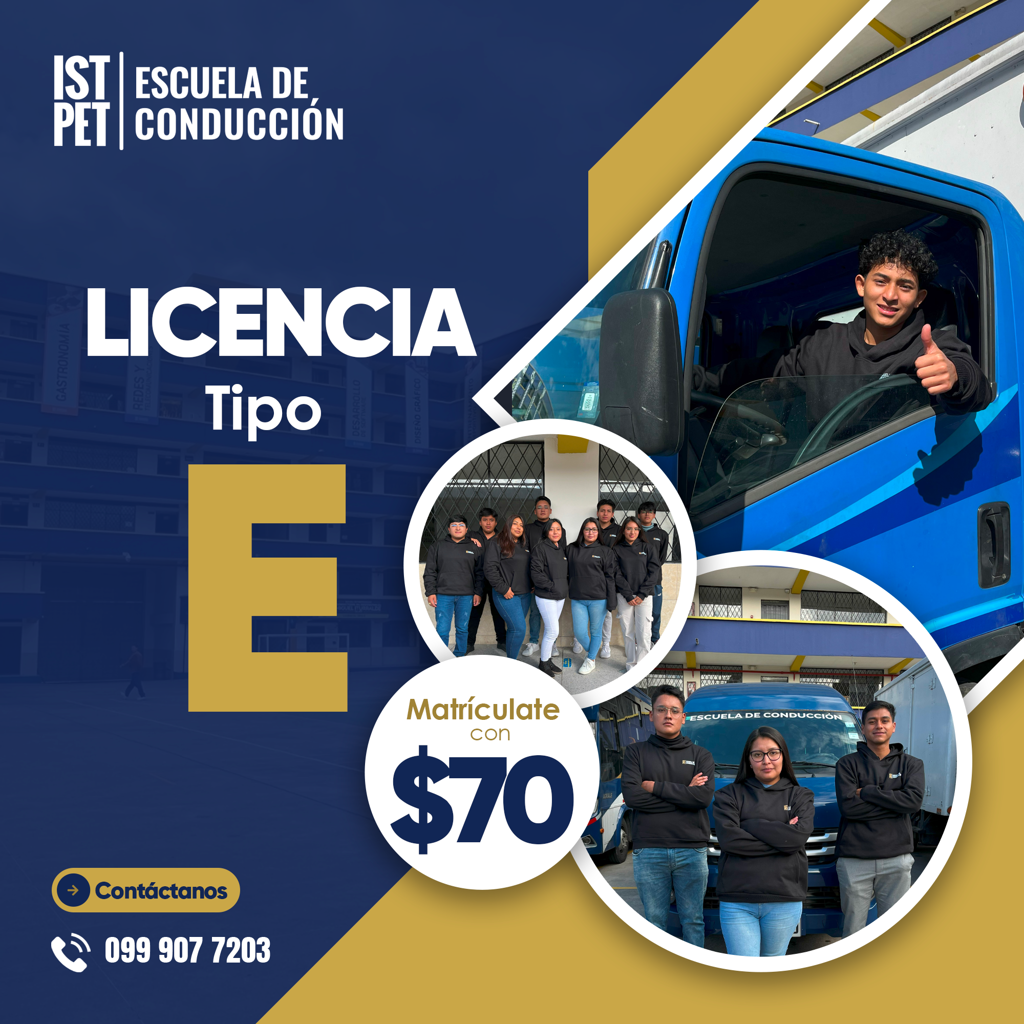 Escuela de Conducción Profesional-ISTPET Facebook ad: 𝗖𝗨𝗣𝗢𝗦 𝗗𝗜𝗦𝗣𝗢𝗡𝗜𝗕𝗟𝗘𝗦
