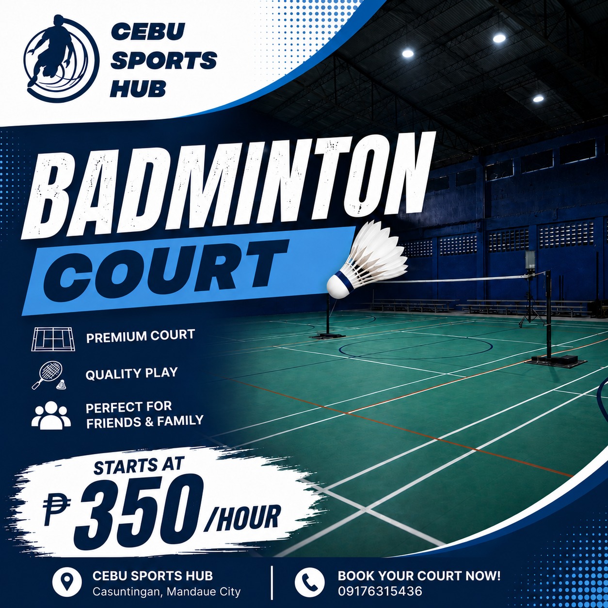 Cebu Sports Hub Facebook ad: Ready to smash, rally, and level up your…