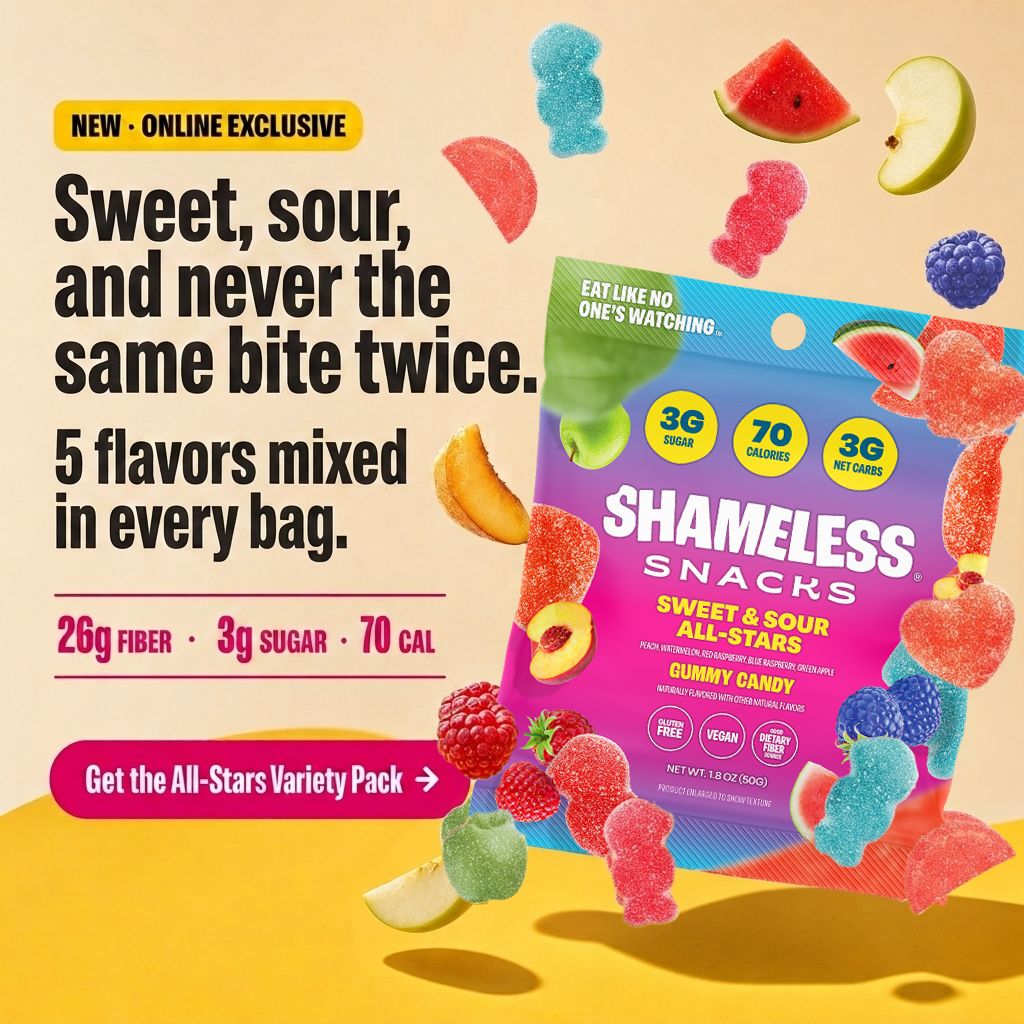 Shameless Snacks Facebook ad