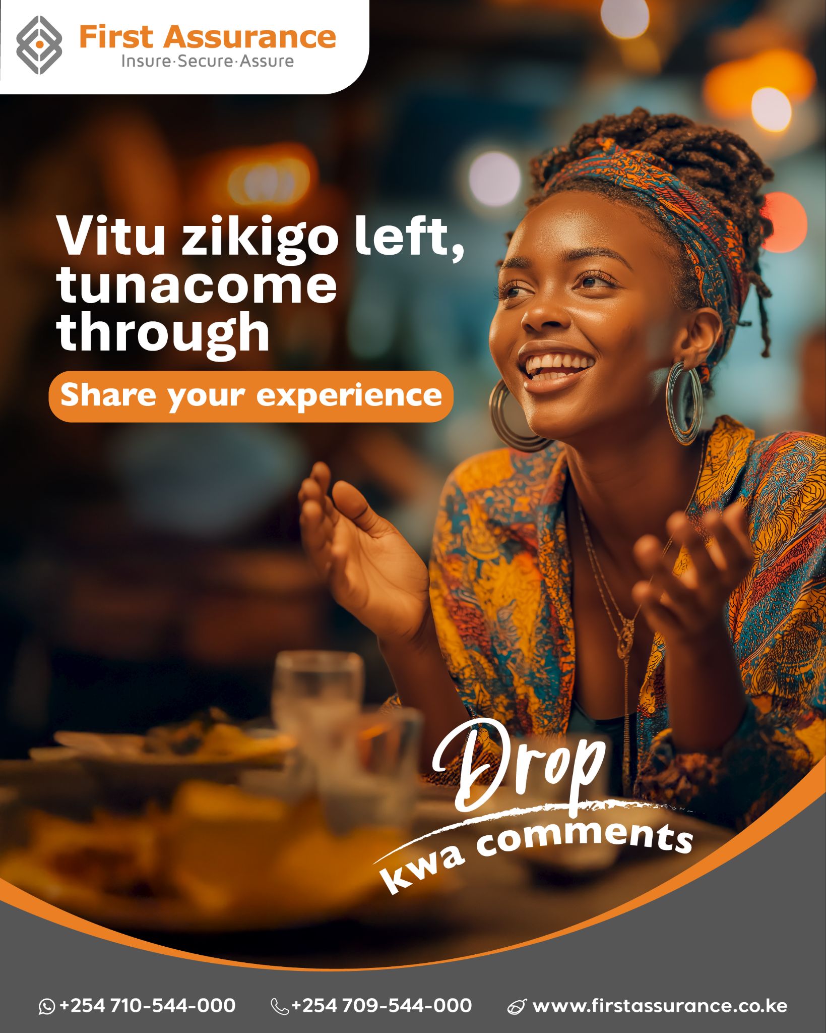 First Assurance Facebook ad: Share your experience