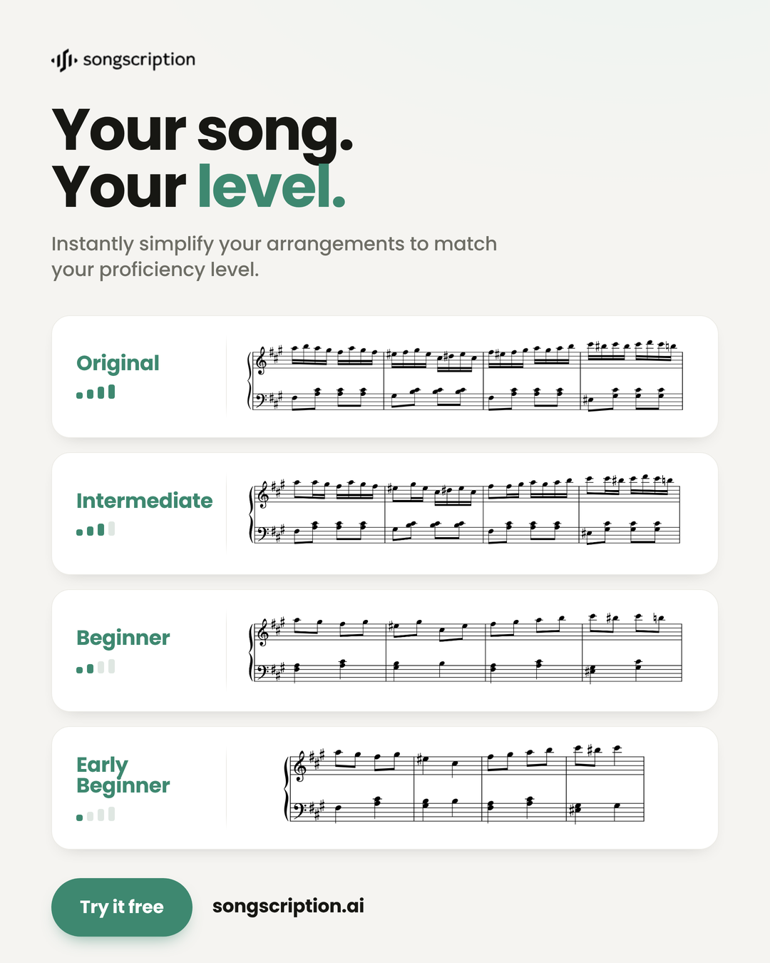 Play, share, and learn the songs you love Facebook ad