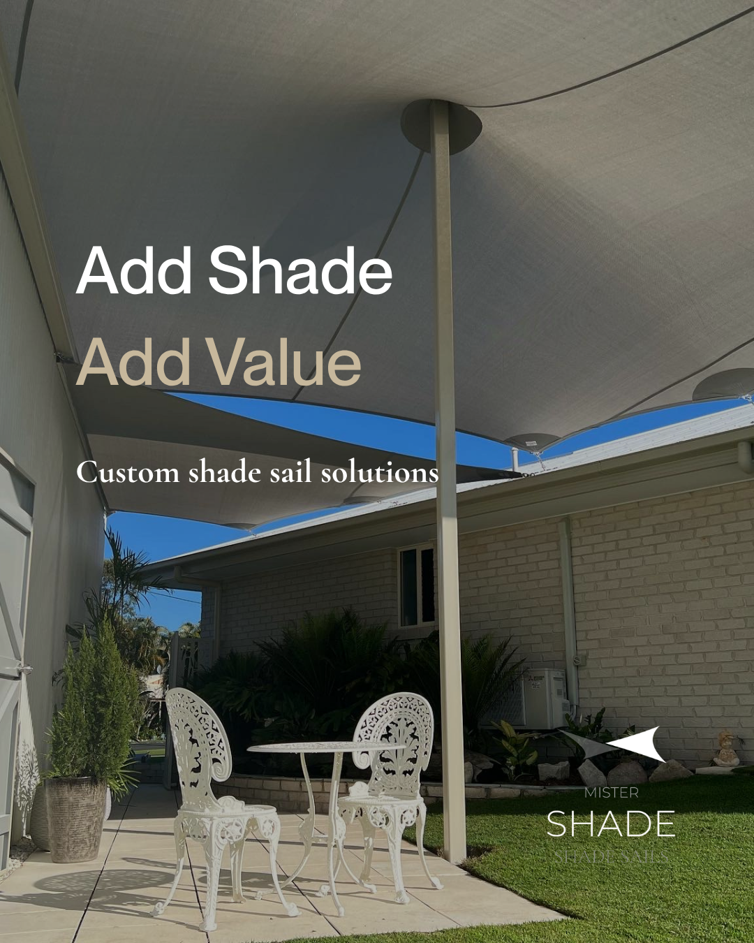 Mister Shade Facebook ad: Custom Shade Sails & Awnings for SEQ