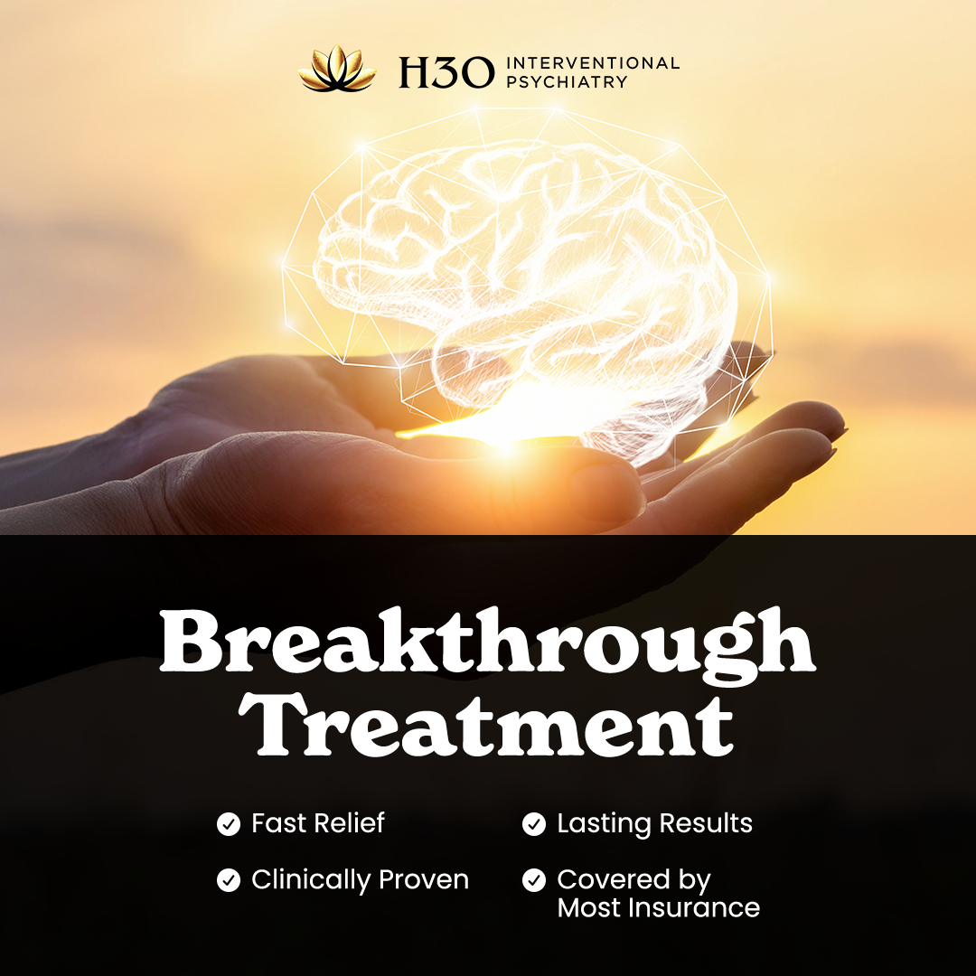 H3O Interventional Psychiatry Facebook ad: Covered by Major Insurance