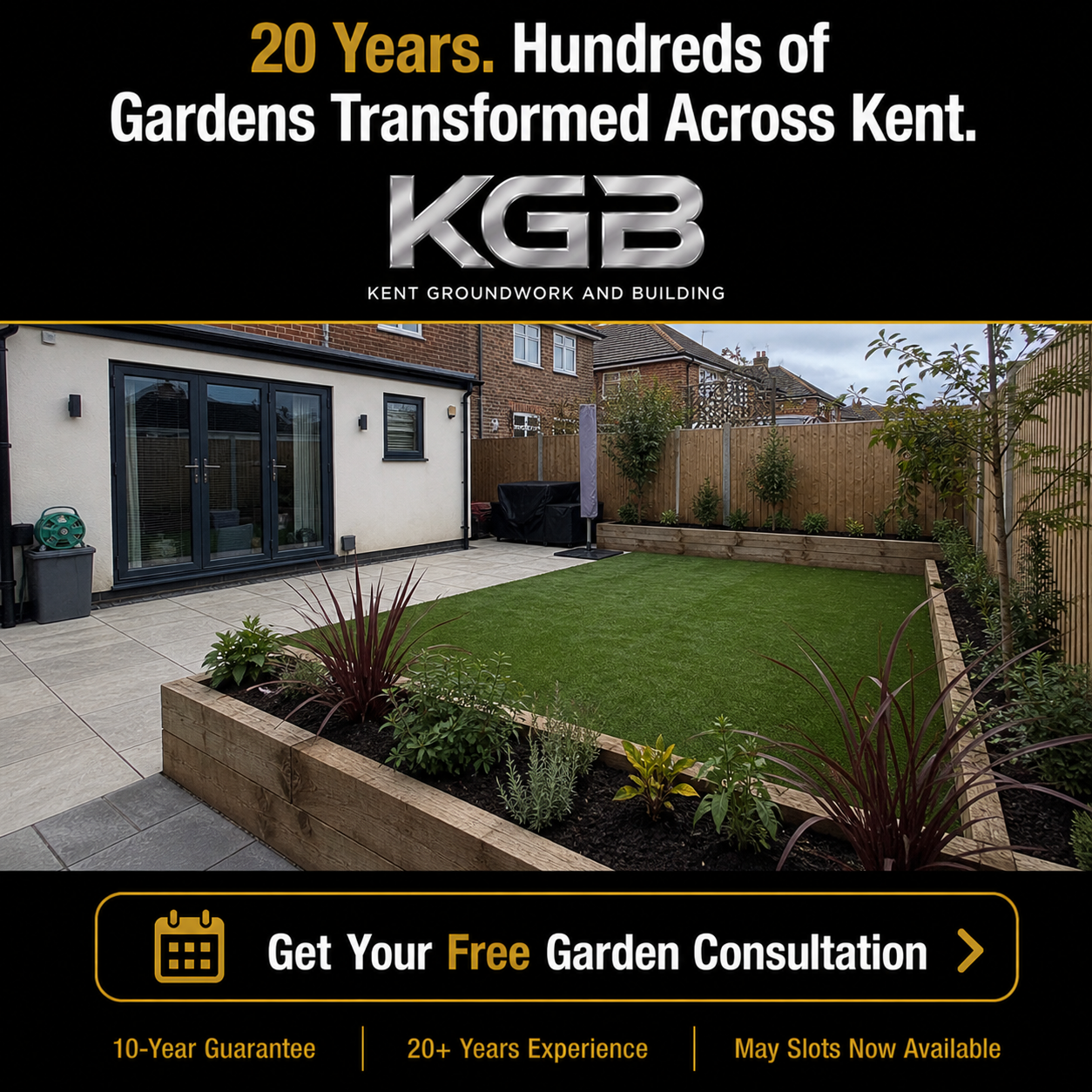 Kent Groundwork & Building Facebook ad: Is Your Garden Letting Your Home Down?