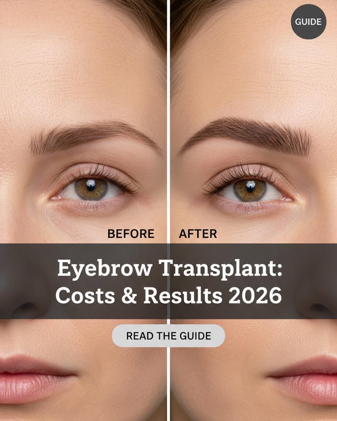 Services 1st Facebook ad: Eyebrow Transplant Cost Guide