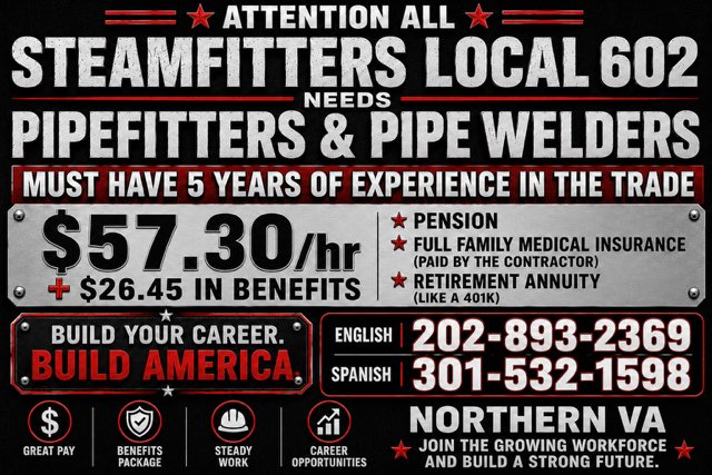 Mid-Atlantic Pipe Trades Association Facebook ad from Jul 31, 2026