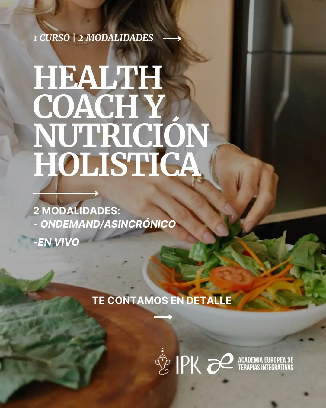 Instituto Panchakarma Facebook ad: CERTIFICATE COMO HEALTH COACH Y NUTRICIÓN HOLÍSTICA