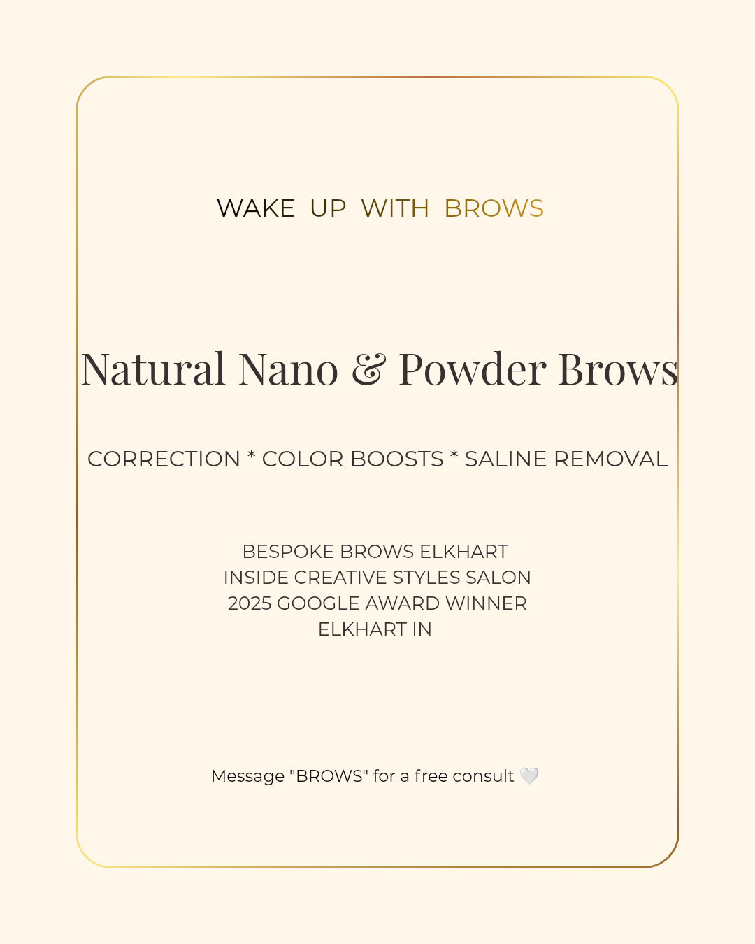 Bespoke Brows, Elkhart Facebook ad from Mar 6, 2026