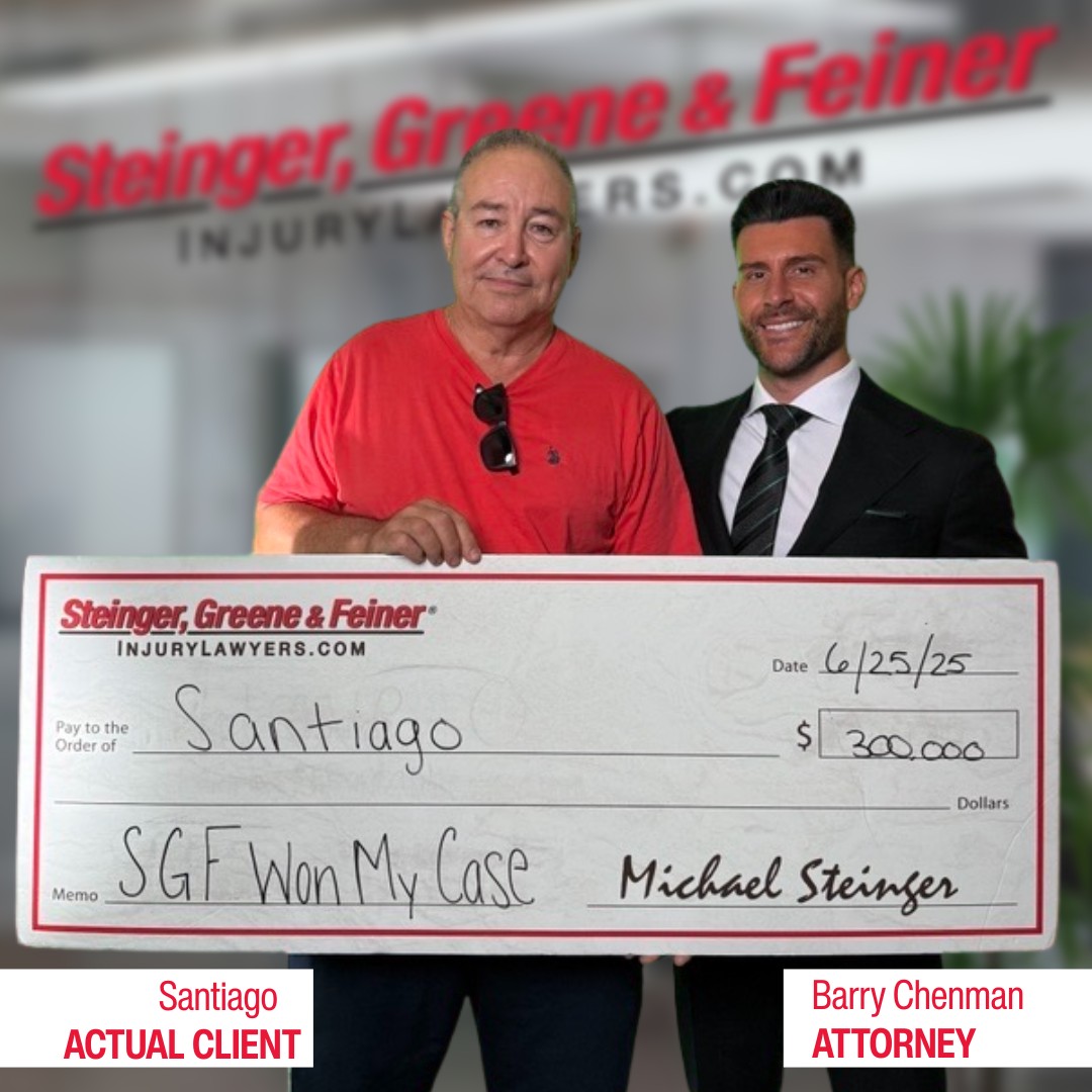 Steinger, Greene & Feiner Injury Lawyers Facebook ad from Mar 10, 2026
