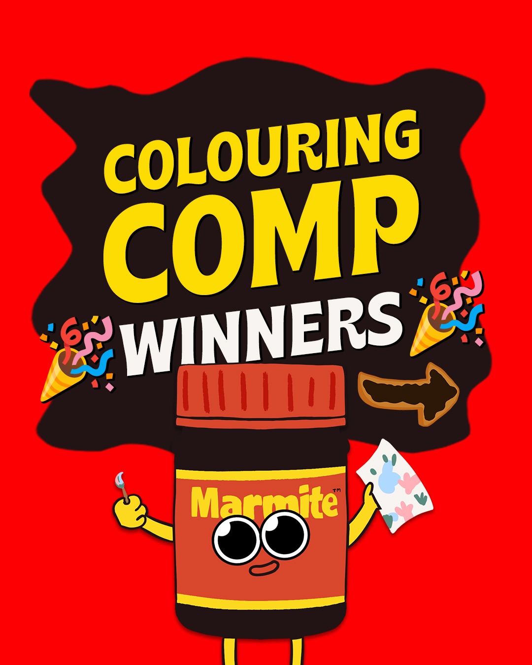 Marmite NZ Facebook ad: Congrats to our mitey-fine colouring in artists