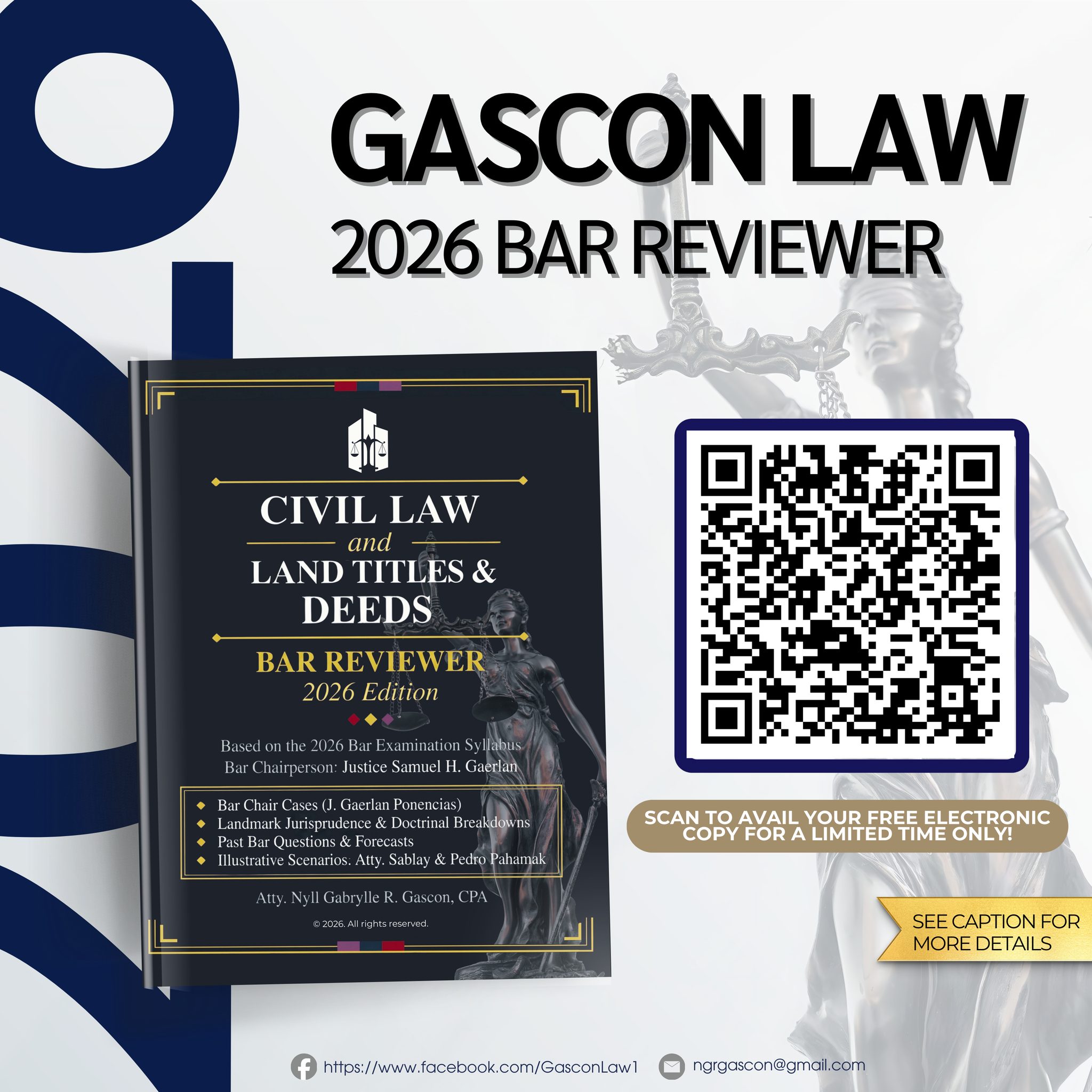 GASCON LAW Facebook ad: OFFICIAL RELEASE | GASCON LAW 2026 BAR REVIEWER