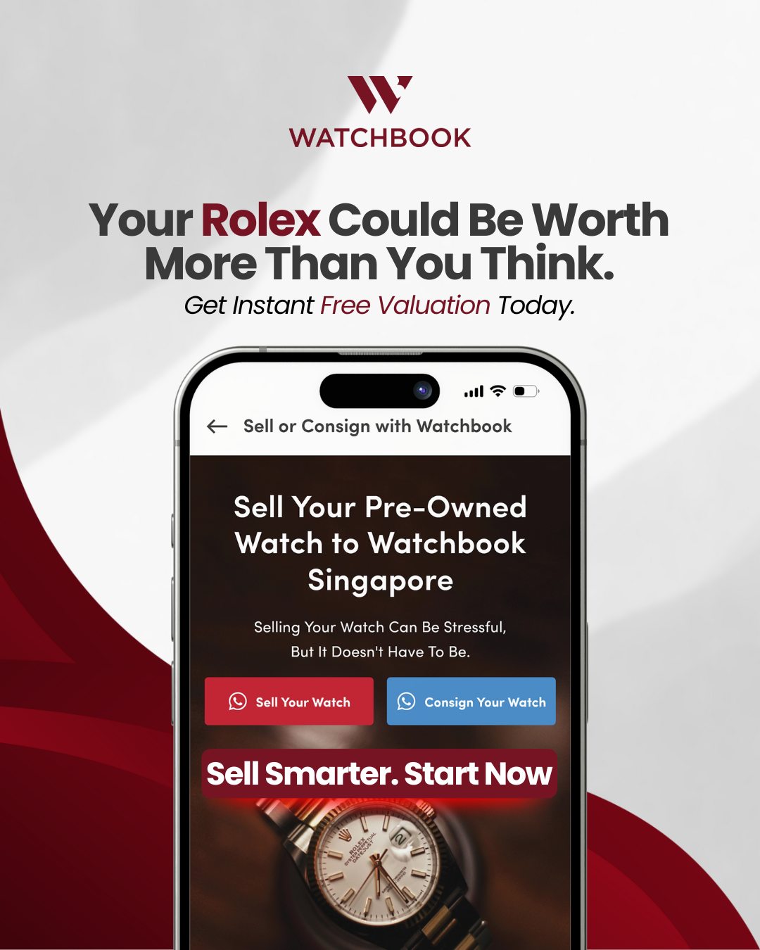 Watchbook Singapore Facebook ad: Free Watch Valuation
