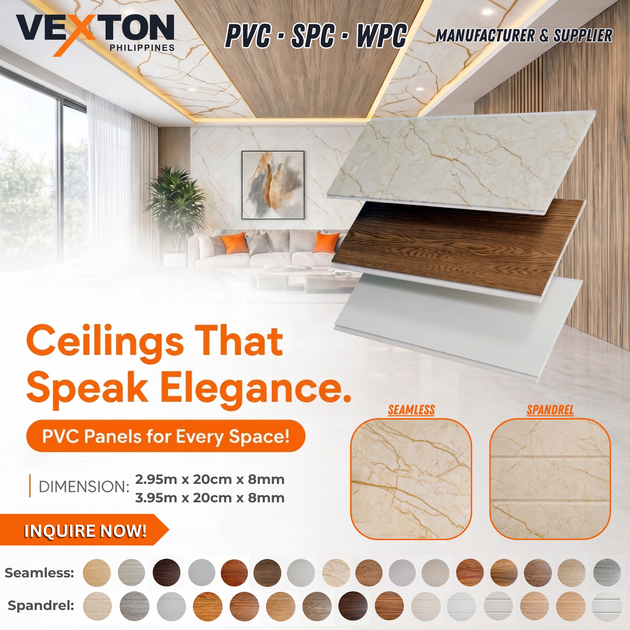 Vexton Philippines - PVC SPC WPC Panels Facebook ad: Elevate your space beyond plain, boring paint.