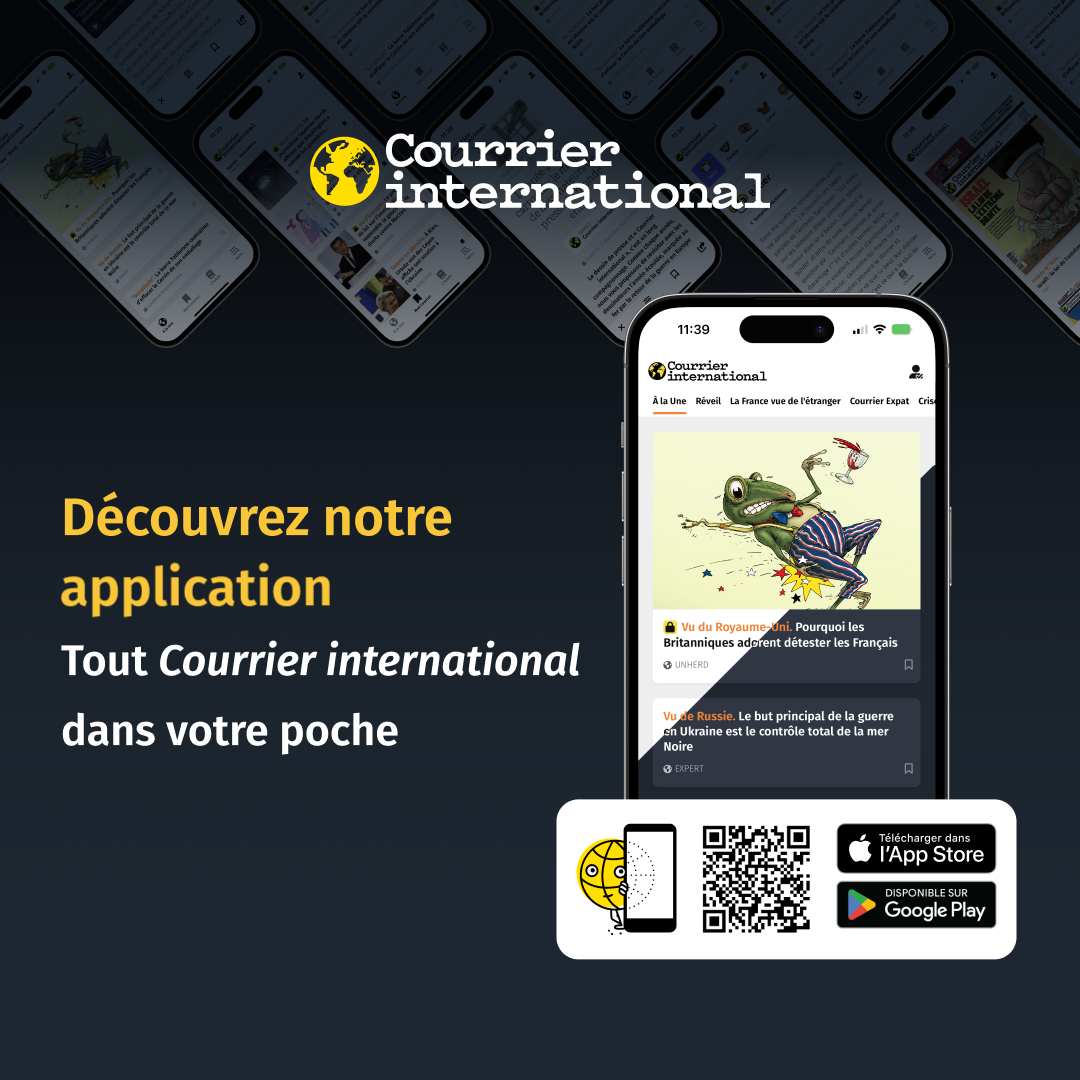 Courrier international Facebook ad: Suivez la presse étrangère en continu avec l'application…