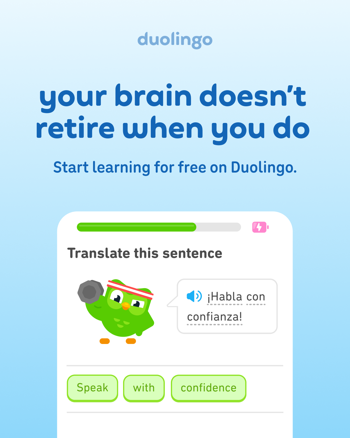 Duolingo Facebook ad