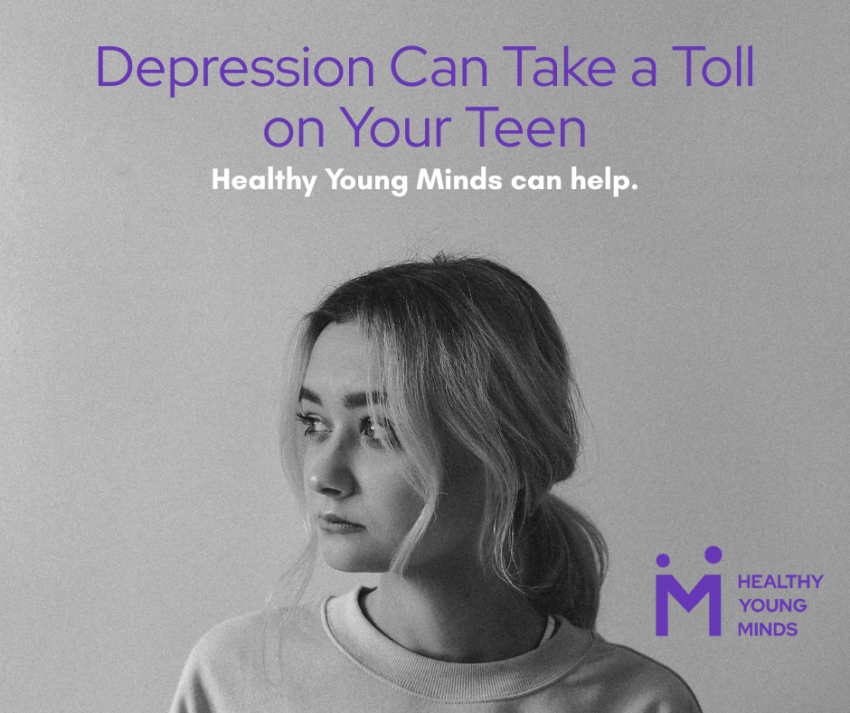 Healthy Young Minds Facebook ad: Personalized Child & Teen Therapy Online.