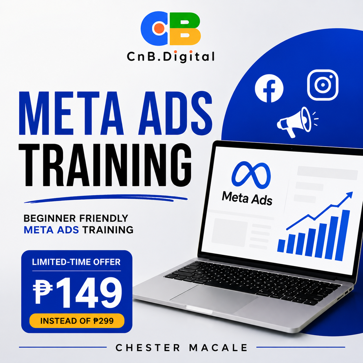 Chester Macale Facebook ad: Learn Meta Ads for Only ₱149