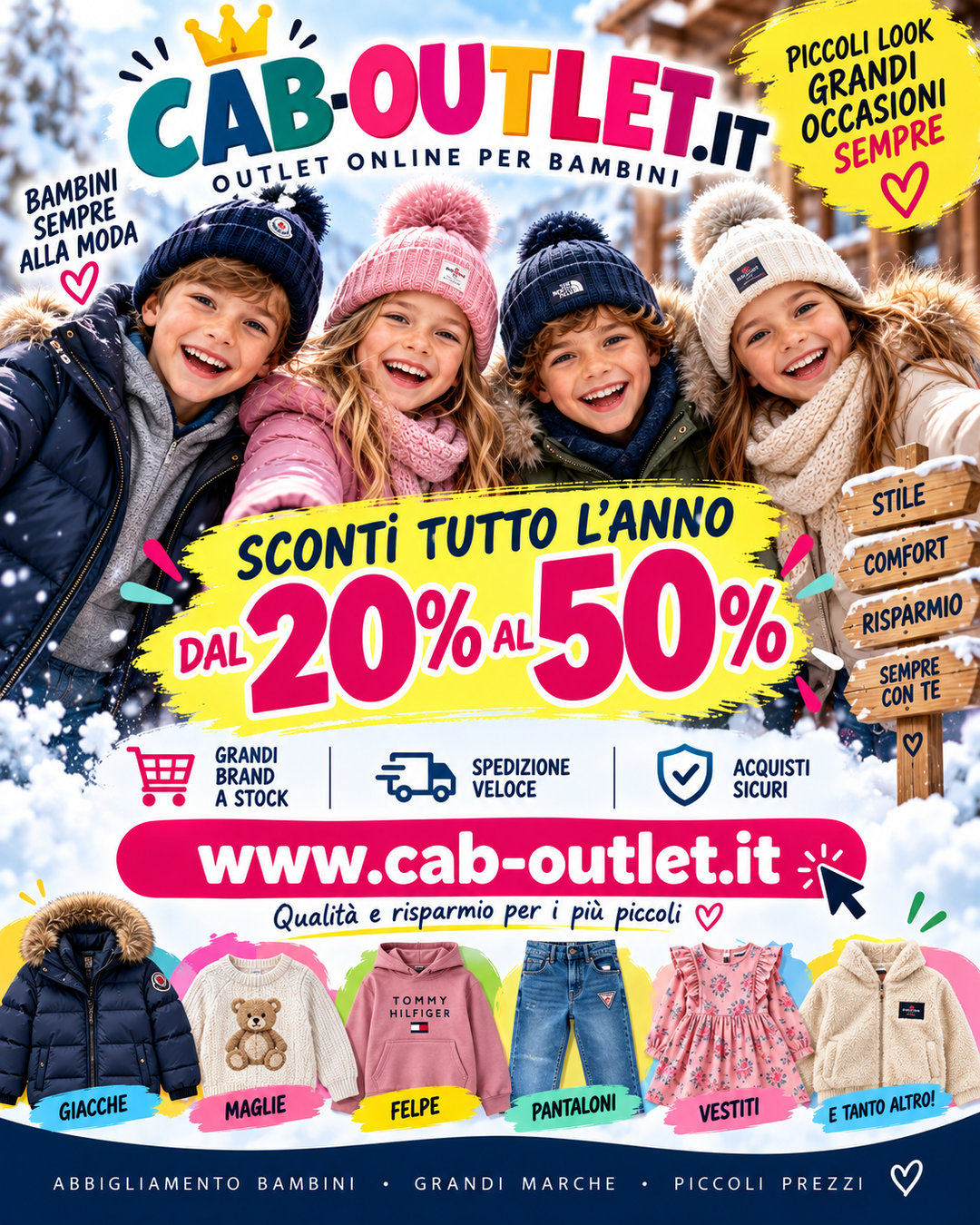 Cab016 centroabbigliamentobambino.it Facebook ad: Marche per bambini a prezzi outlet