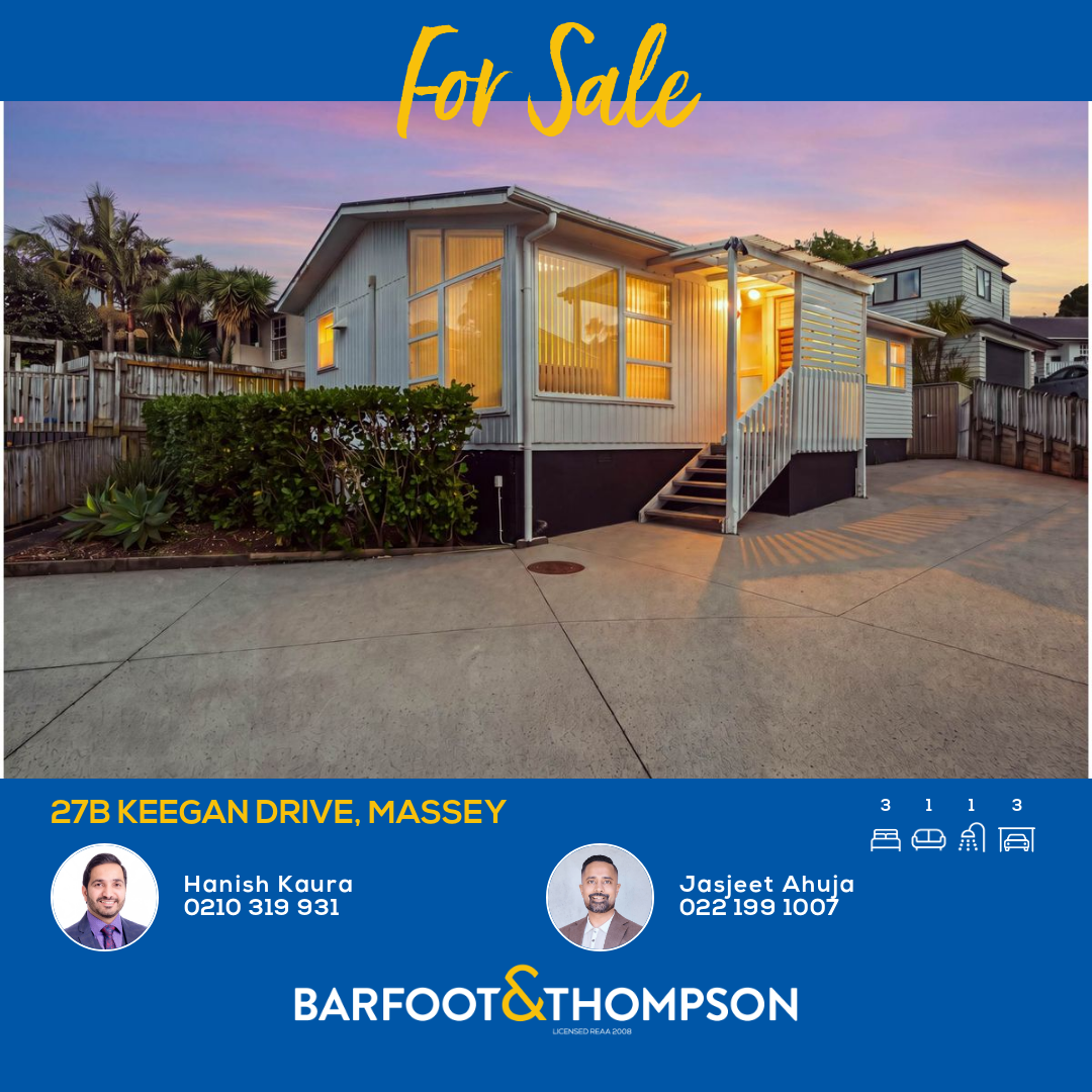 Barfoot & Thompson Glendene Real Estate Facebook ad: 27b Keegan Drive, Massey