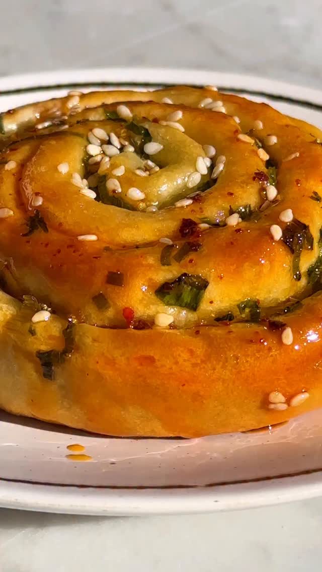 NYT Cooking Facebook ad: Morning buns scallion pancakes.